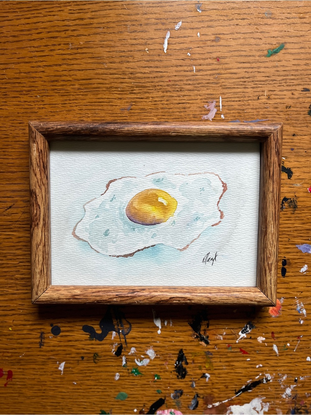 ☾ Original watercolor painting — fried egg study, kitchen, breakfast